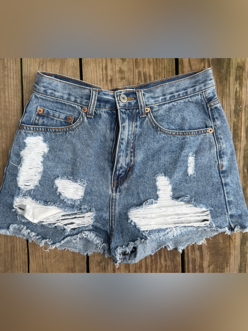 Impressions Distressed Denim Shorts